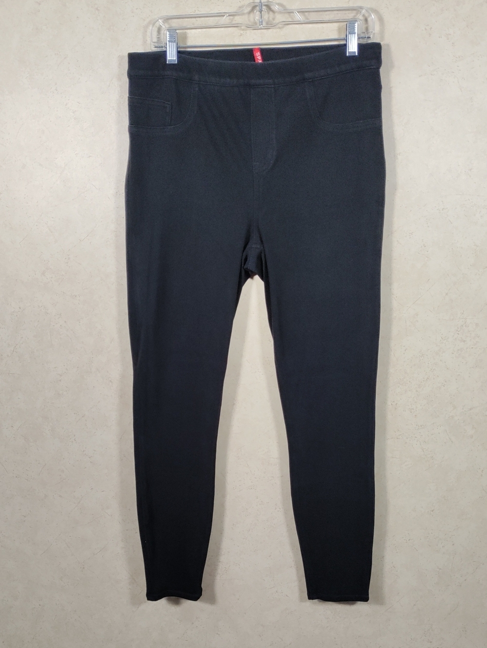 I184 SPANX Black Knit Leggings XL